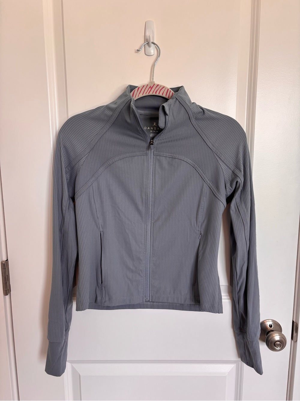 Danskin Light Gray Blue Zip-Up Athletic Jacket